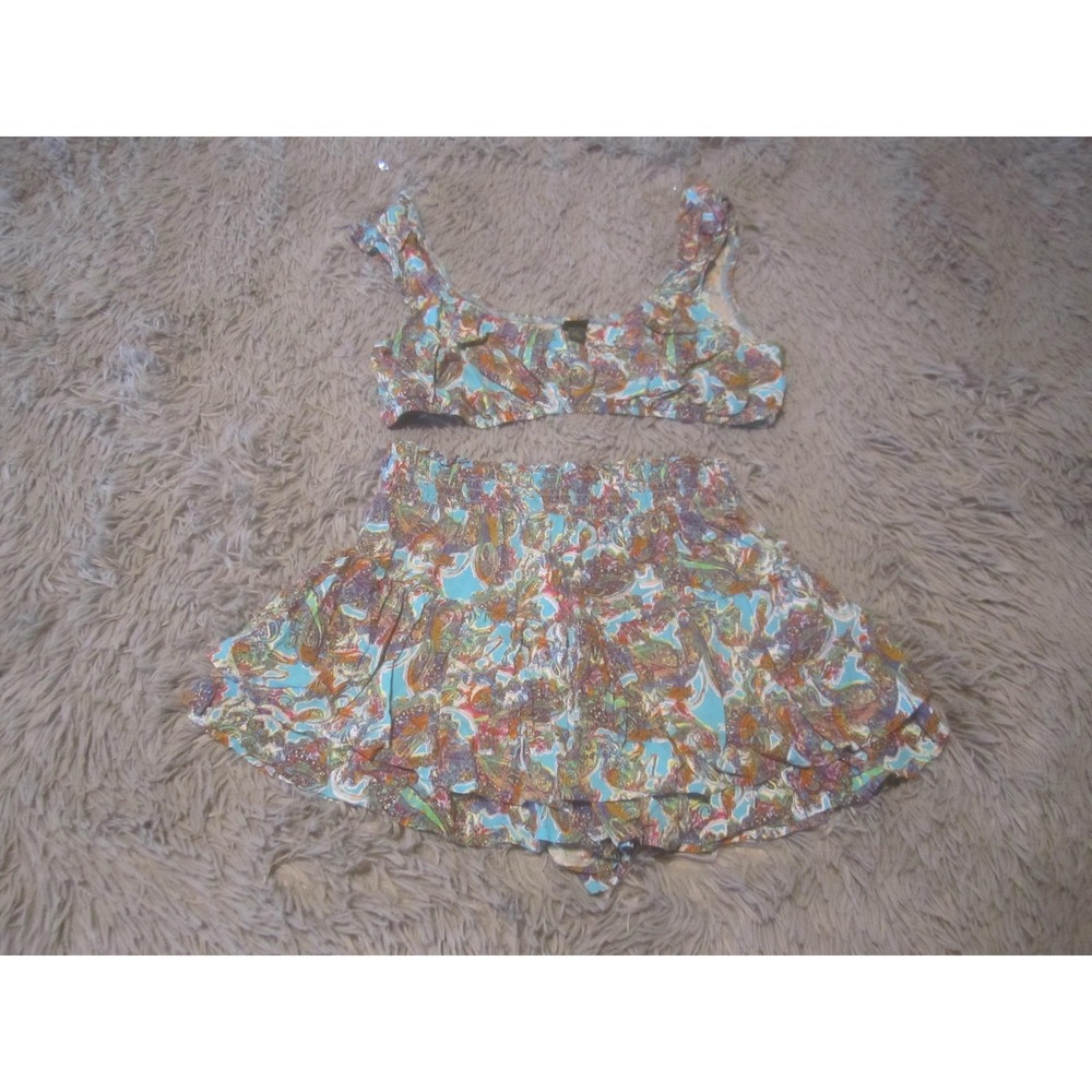 Wild Fable Tank Shorts Set Juniors S/XS Multicolor Paisley Print 2 Piece Lounge